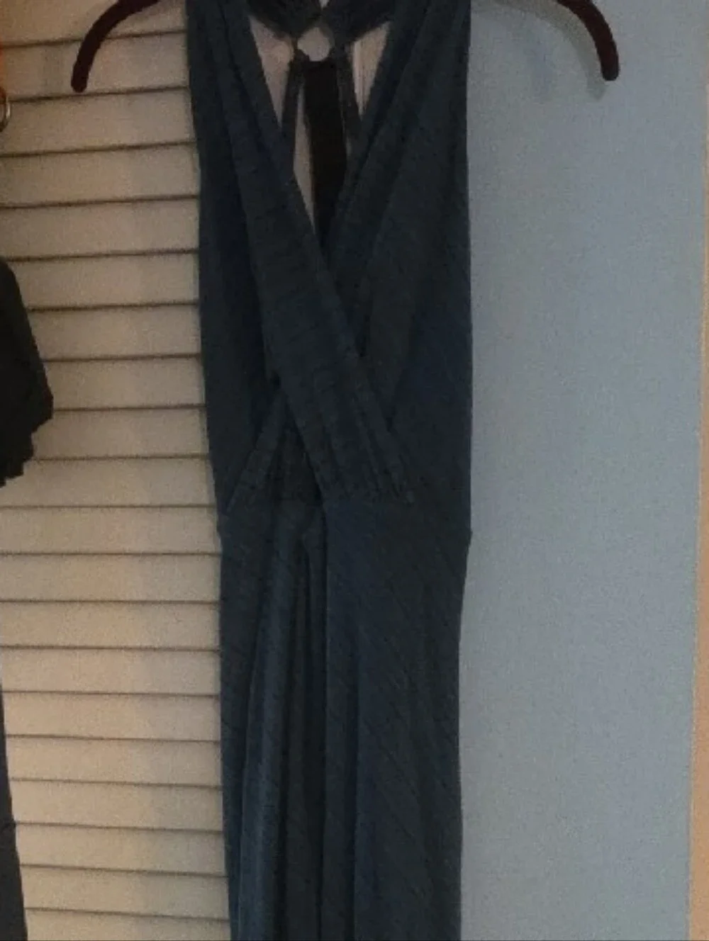 Free People Backless Maxi Dress in Navy Blue Stripe Pattern - Picture 2 of 14